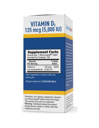 Vitamina D3 5000 UI Superior Source - 100 Tabletas Sublinguales