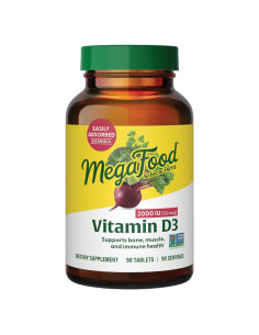 MegaFood Vitamina D3 2000 UI (50 mcg) - 90 Tabletas Vegetariano