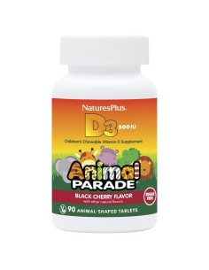 Vitaminas D3 500 IU Sin Azúcar Natures Plus para Niños - 90 Tabletas Masticables
