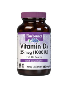 Vitamina D3 1000 UI Bluebonnet Nutrition 250 Softgels