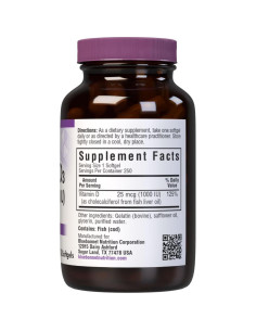 Vitamina D3 1000 UI Bluebonnet Nutrition 250 Softgels 2