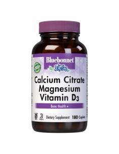 Capletas de Citrato de Calcio y Magnesio Bluebonnet 180 Unidades