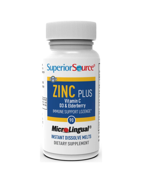 Suplemento de Zinc Superior Source con Vitamina C y D3 - 90 Tabletas Disolubles Suplemento de Zinc Superior Source con Vitamina C y D3 - 90 Tabletas Disolubles