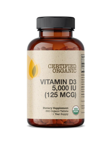 Vitamina D3 Orgánica Futurebiotics 5000 UI 360 Tabletas