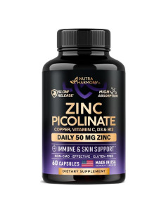 Zinc Picolinato 50mg Nutra Harmony - Suplemento Inmunológico 60 Cápsulas