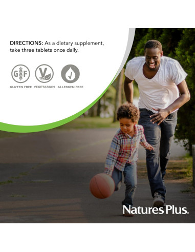 Multivitaminas Fuente de Vida Oro Nature's Plus - 180 Tabletas - Con D3 y B12 - Vegetariano y Sin Gluten