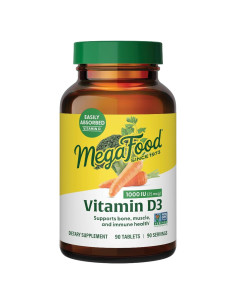 MegaFood Vitamina D3 1000 UI - Suplemento Inmunológico 90 Tabletas