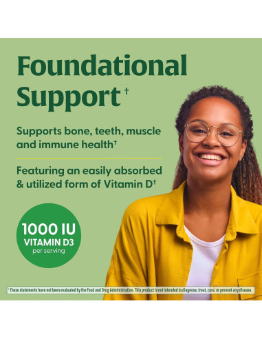 MegaFood Vitamina D3 1000 UI - Suplemento Inmunológico 90 Tabletas