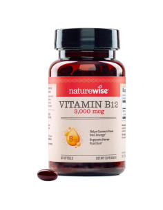 NatureWise Vitamina B12 3000 mcg - Suplemento Energético - 60 Gelatinas Blandas
