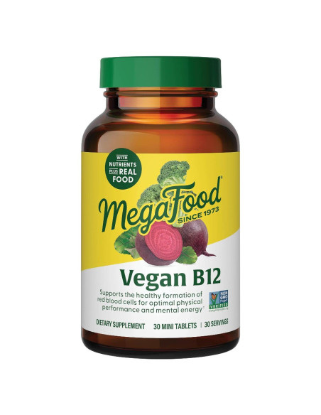 MegaFood Vitamina B12 Vegana 30 Tabletas - Energía y Nervios MegaFood Vitamina B12 Vegana 30 Tabletas - Energía y Nervios