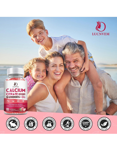 Gomas de Citrato de Calcio 1200mg LUCNVEM con Vitamina D3