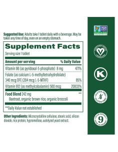 MegaFood Methyl B12 Vegano 90 Tabletas - Energía y Salud 2