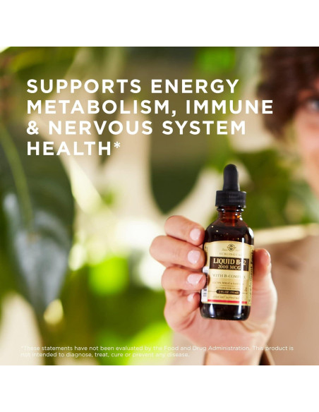 Suplemento Líquido B-12 Solgar 59.15 ml - Vegano y Sin Gluten