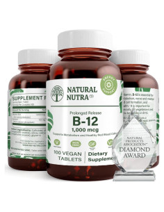 Natural Nutra Vitamina B12 1000 mcg - Suplemento Vegano 100 Tabletas