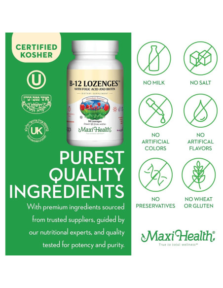 Pastillas Sublinguales de Vitamina B12 Maxi - 90 Unidades