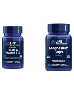 Suplemento Folato BioActivo y Vitamina B12 Life Extension 90 Cápsulas