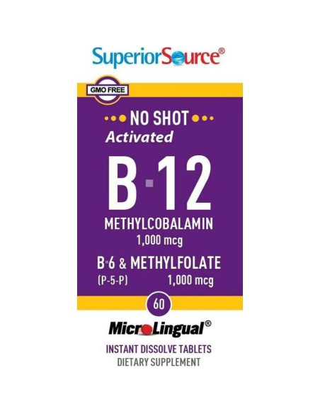 Vitamina B-12 Metilcobalamina 1000 mcg Superior Source - 60 Tabletas Sublinguales Vitamina B-12 Metilcobalamina 1000 mcg Superior Source - 60 Tabletas Sublinguales