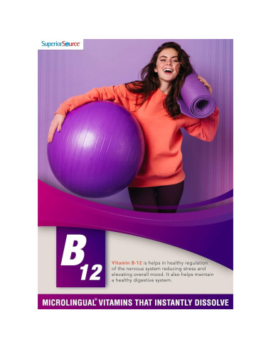 Vitamina B-12 Metilcobalamina 1000 mcg Superior Source - 60 Tabletas Sublinguales