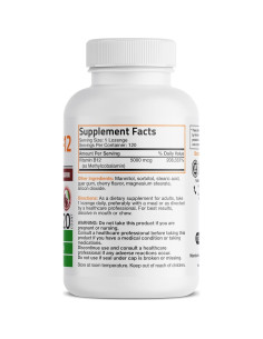 Vitamina B12 Metilcobalamina Bronson 5000 mcg 120 Tabletas Cereza 2