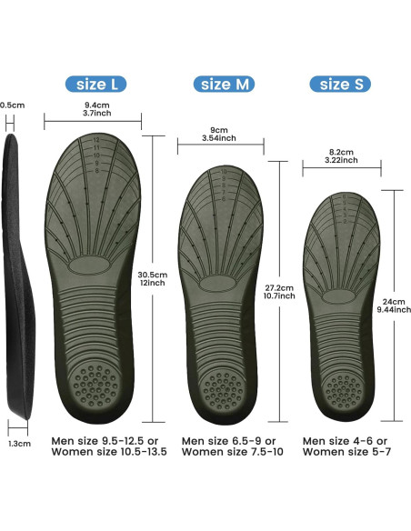 Plantillas de espuma viscoelástica Amitataha L para pies planos Plantillas de espuma viscoelástica Amitataha L para pies planos