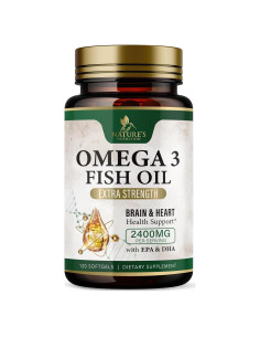 Suplemento Omega 3 Aceite de Pescado Nature's Nutrition 2400 mg - 120 Cápsulas Blandas