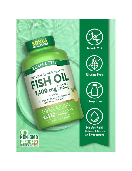 Aceite de Pescado Verdad de la Naturaleza 2400mg 120 Cápsulas