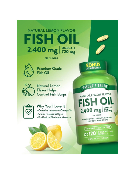 Aceite de Pescado Verdad de la Naturaleza 2400mg 120 Cápsulas
