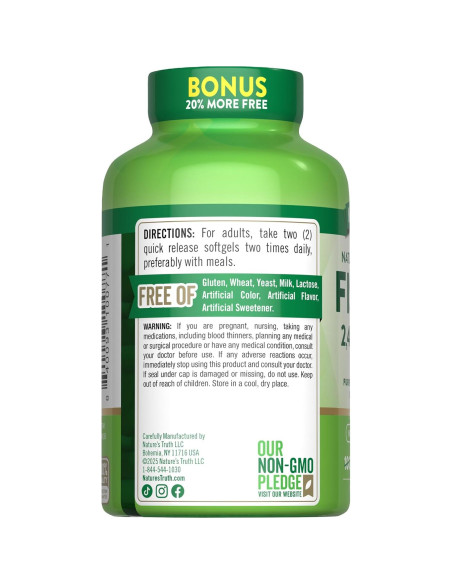 Aceite de Pescado Verdad de la Naturaleza 2400mg 120 Cápsulas