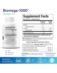 Biotics Research Biomega-1000 Omega 3 Aceite de Pescado 1000 mg - 90 Cápsulas 2