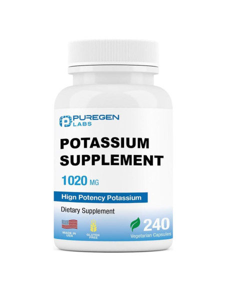Suplemento de Bicarbonato de Potasio Puregen Labs 1020 mg 240 Cápsulas Vegetarianas
