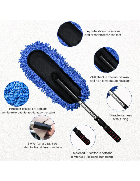 2 Plumones de Microfibra Sylvil para Auto, Limpiador Multifuncional