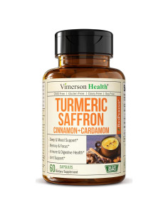 Suplemento de Azafrán y Cúrcuma Vimerson Health 60 Cápsulas