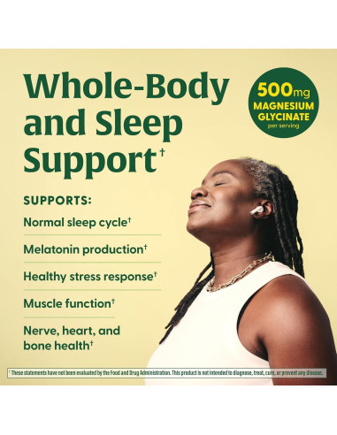 MegaFood Magnesio Glicinato 500mg - Suplemento Digestivo - 120 Cápsulas