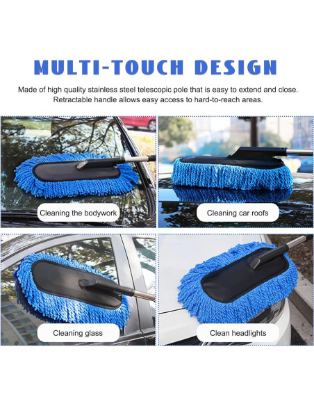 2 Plumones de Microfibra Sylvil para Auto, Limpiador Multifuncional