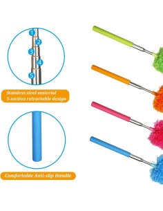 Plumero de Microfibra BAIDOON 4 Pcs Extensible Flexible 33-79 cm 2