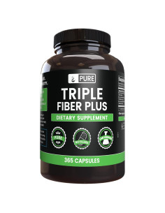 Suplemento de Triple Fibra 365 Cápsulas Ingredientes Orgánicos Puros
