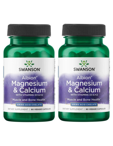 Suplemento de Magnesio y Calcio Quelado Swanson 90 Cápsulas