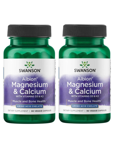 Suplemento de Magnesio y Calcio Quelado Swanson 90 Cápsulas Suplemento de Magnesio y Calcio Quelado Swanson 90 Cápsulas