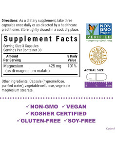 Cápsulas de Malato de Magnesio Bluebonnet 90 Unidades - Vegano 2