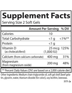 Geles Blandos de Calcio y Magnesio Carlson 100 Unidades 2:1 2
