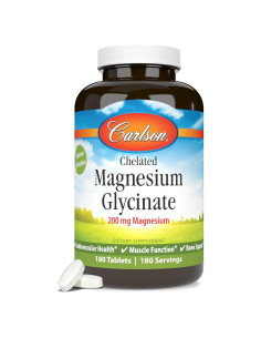 Magnesio Quelado Carlson 200mg - 180 Tabletas Salud Natural