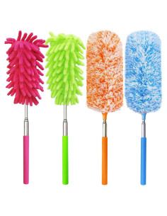 Plumero de Microfibra HDongany 4 Pcs Lavable Extensible 33-76 cm