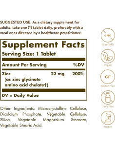 Solgar Zinc Quelado 250 Tabletas - Apoyo Inmunológico y Piel Saludable 2