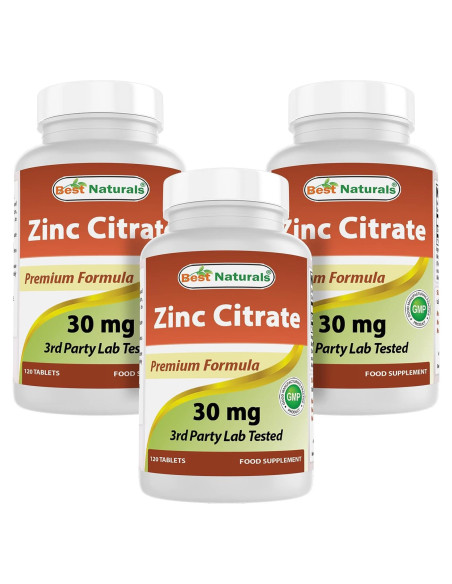 Suplemento de Zinc 30mg Mejores Naturales 120 tabletas Suplemento de Zinc 30mg Mejores Naturales 120 tabletas