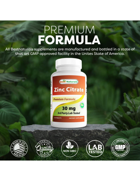 Suplemento de Zinc 30mg Mejores Naturales 120 tabletas Suplemento de Zinc 30mg Mejores Naturales 120 tabletas