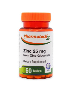Gluconato de Zinc 25 mg Pharmatech - Suplemento Inmunológico 60 Tabletas