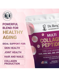 Polvo de Colágeno Dr. Berg Sin Sabor 14g Proteína 25 Porciones 2