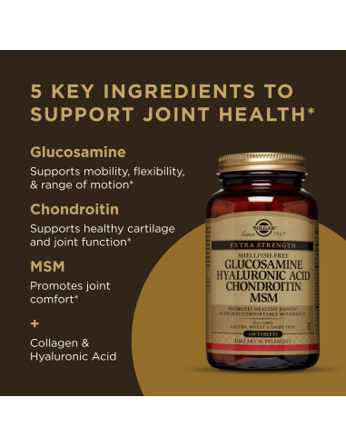 Suplemento Articular Solgar Glucosamina 60 Tabletas - Sin Gluten