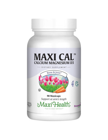 Suplemento de Calcio Maxi Health 1000 mg + D3 1000 UI + Magnesio 500 mg - 90 Cápsulas