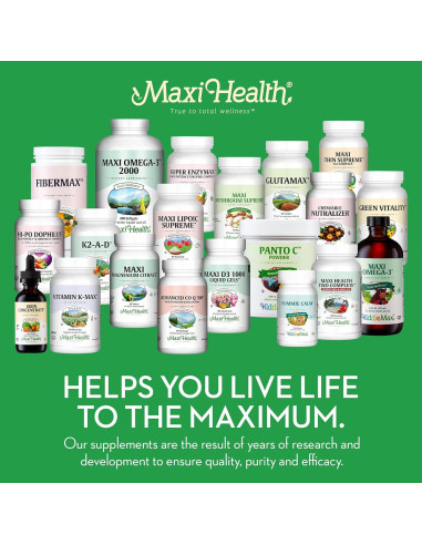 Suplemento de Calcio Maxi Health 1000 mg + D3 1000 UI + Magnesio 500 mg - 90 Cápsulas
